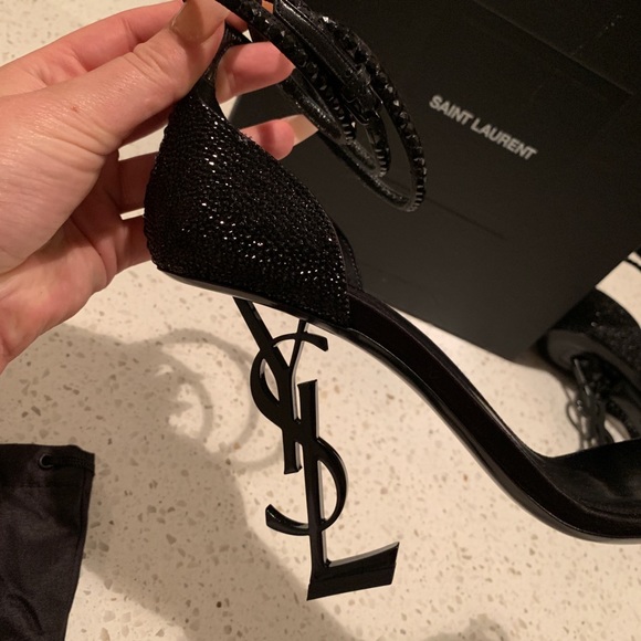 Saint Laurent women’s optimism embellished heel - Picture 3 of 8